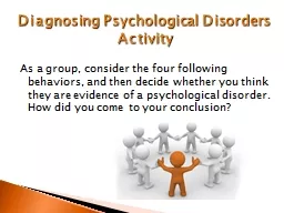As a group, consider the four following behaviors, and then