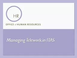 Managing Telework in ITAS