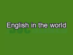 English in the world