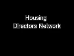 Housing Directors Network
