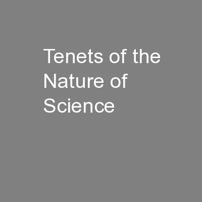 Tenets of the Nature of Science