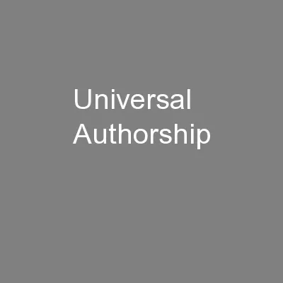 Universal Authorship
