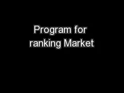 Program for ranking Market