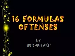 16  FORMULAS  OF TENSES