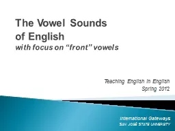 The Vowel Sounds