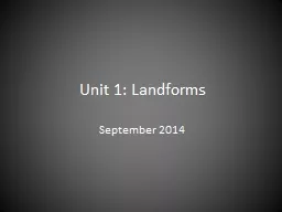 Unit 1: Landforms