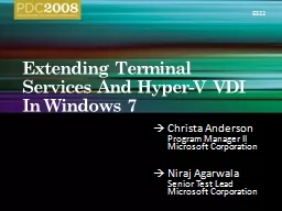 Extending Terminal Services And Hyper-V VDI In Windows 7