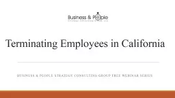 Terminating Employees in California