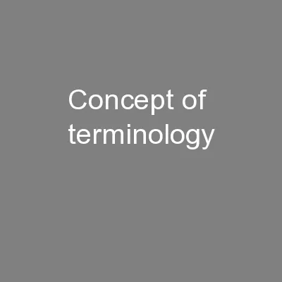 Concept of terminology