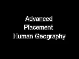 Advanced Placement Human Geography
