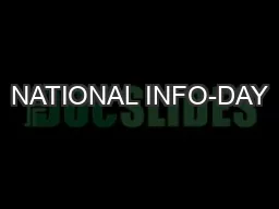 NATIONAL INFO-DAY