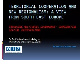 Territorial cooperation and new Regionalism: a view from So