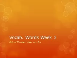 Vocab. Words Week 3