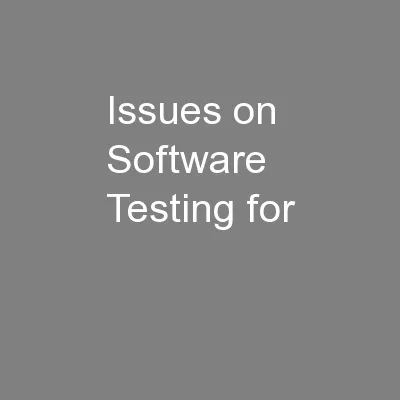 Issues on Software Testing for
