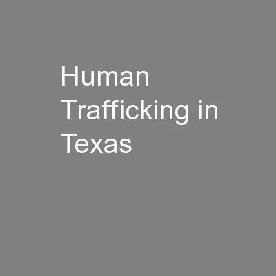 Human Trafficking in Texas