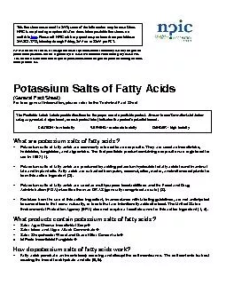 Potassium Salts of Fatty