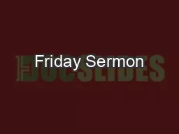 Friday Sermon