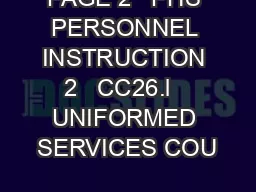 PAGE 2   PHS PERSONNEL INSTRUCTION 2   CC26.l   UNIFORMED SERVICES COU