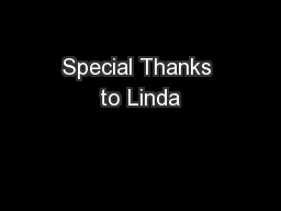 Special Thanks to Linda