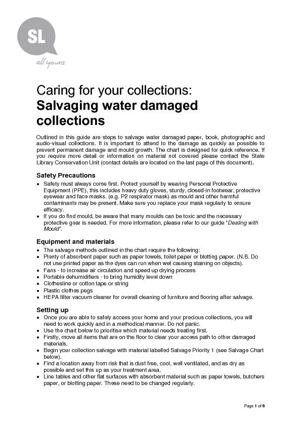 Caring for your collections: