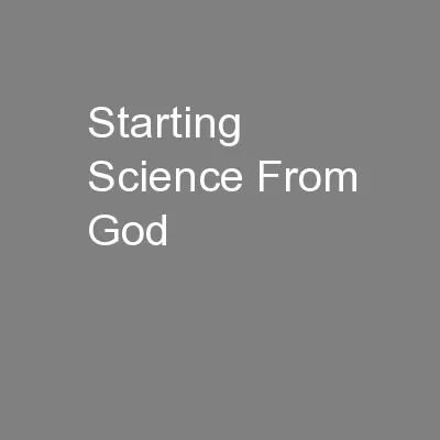Starting Science From God