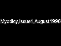 Myodicy,Issue1,August1996