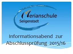 Informationsabend zur Abschlussprüfung 2015/16
