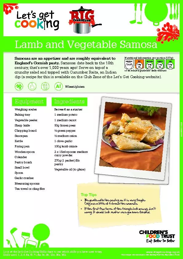 Lamb and Vegetable Samosa