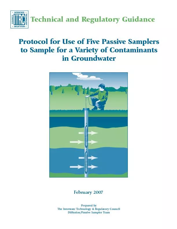 Protocol for Use of Five Passive Samplers to Sample for a Variety of C