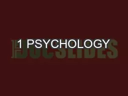 1 PSYCHOLOGY