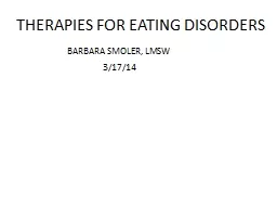 THERAPIES FOR EATING DISORDERS