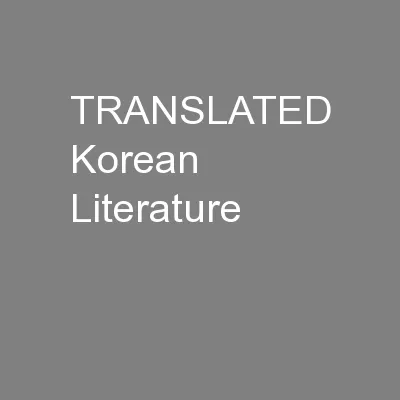 TRANSLATED Korean Literature