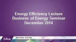 Energy Efficiency Lecture