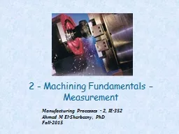 2 - Machining Fundamentals –