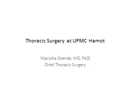 Thoracic Surgery at UPMC