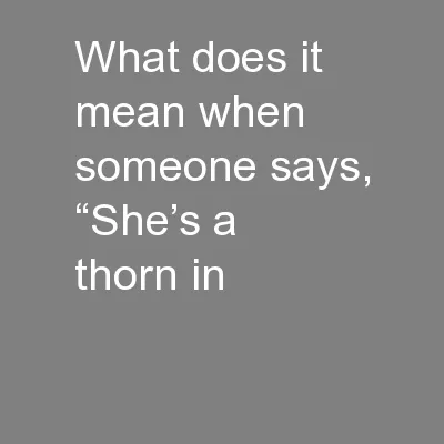 What does it mean when someone says, “She’s a thorn in