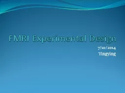 FMRI Experimental Design