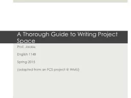 A Thorough Guide to Writing Project Space