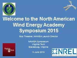 Welcome to the North American Wind Energy Academy Symposium