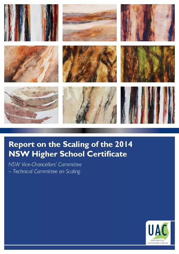 Report on the Scaling of the 2014 – Technical Committee on Scalin