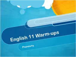 English 11 Warm-ups
