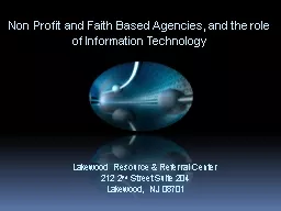Non Profit and Faith Based Agencies, and the role of Inform