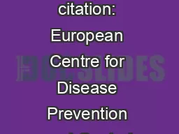 Suggested citation: European Centre for Disease Prevention and Control