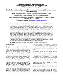 FLHQFHXKWWSZZZVFLKXERUJ roduction and quality evaluation of cocoa products plain cocoa