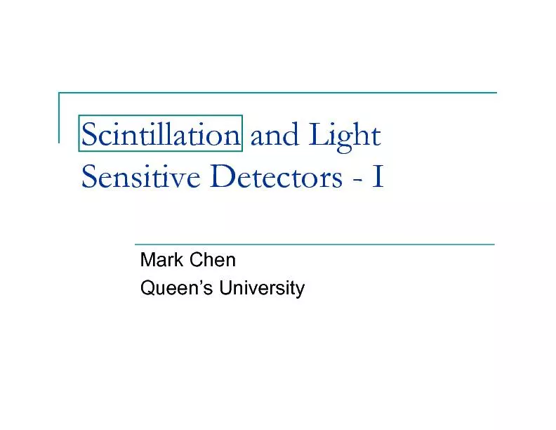 Sensitive Detectors -I