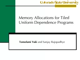 Memory Allocations for Tiled Uniform Dependence Programs