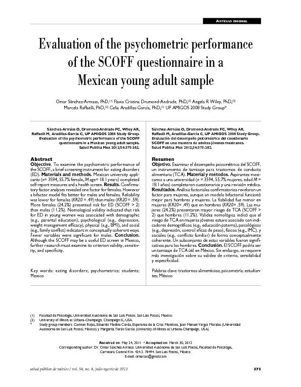 Evaluation of the SCOFF questionnaireRT