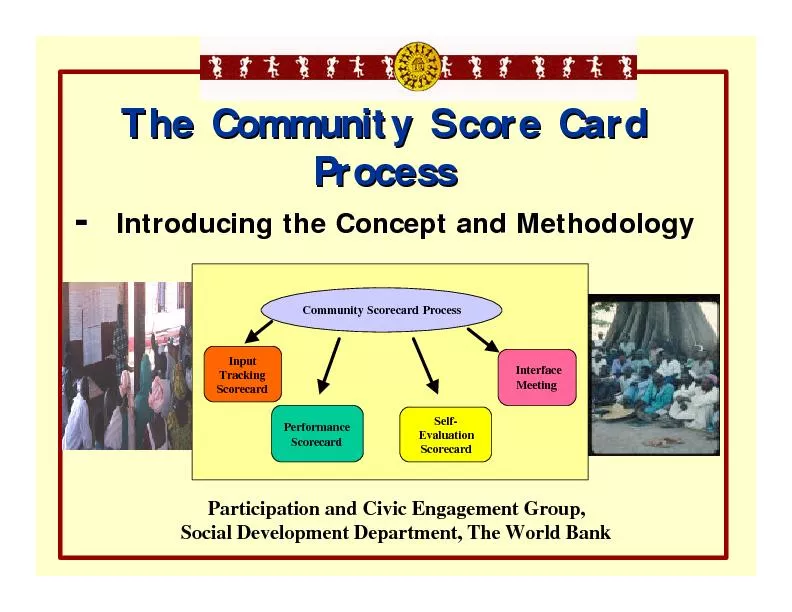 The Community Score Card ProcessIntroducing the Concept and Methodolog
