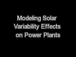 Modeling Solar Variability Effects on Power Plants