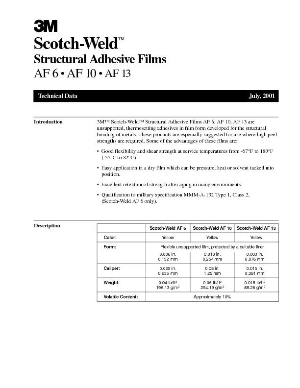 Scotch-WeldStructural Adhesive FilmsAF 10